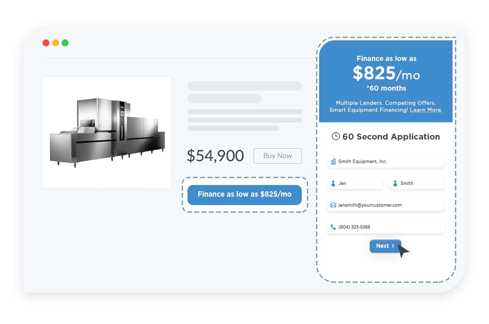 Finance application restaurant